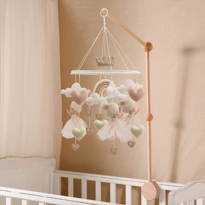 mobile bebe princesse reveuses en bois avec support inclus