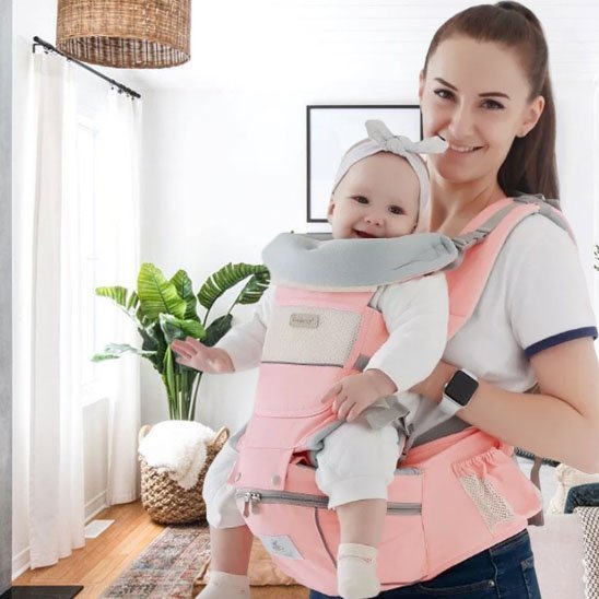Porte bebe rose léger et resistant