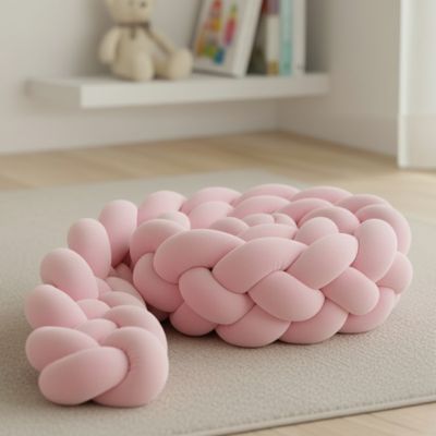 Tour de lit tressé - Rose