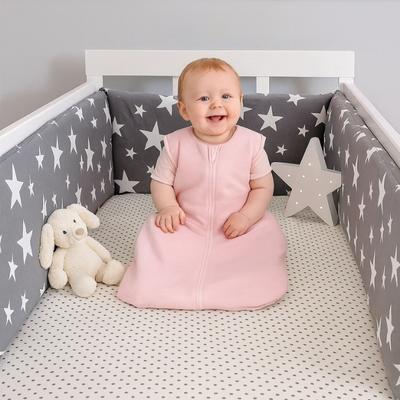 tour de lit bebe etoiles gris en coton