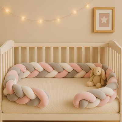 tour_de_lit_tressé_decoratif_rose_gris_blanc