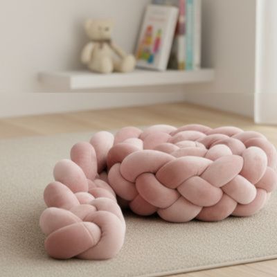 TRESSE DE LIT BEBE - ROSE POUDRE