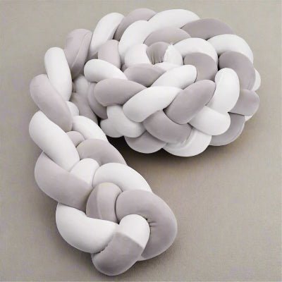 tresse de lit gris et blanc 3m