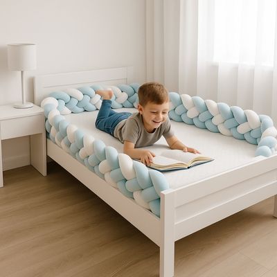 tresse de lit 4 brins bleu clair