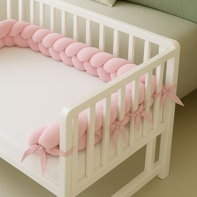 tresse_de_lit_bebe_liens_de_fixation_rose_poudre