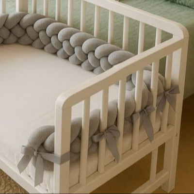 tresse de lit grise avec liens de fixations offerts