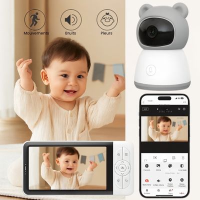 camera bebe intelligente qui suit les gestes et bruits du nourrisson lumeox