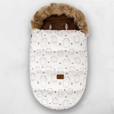 chancelière poussette BabyBloom blanche, chic et cocooning pour bébé fille