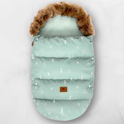 chancelière poussette BabyBloom vert tendre avec doublure polaire douce et capuche amovible