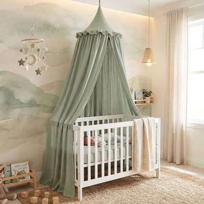 Ciel de lit vert sécurisant et apaisant