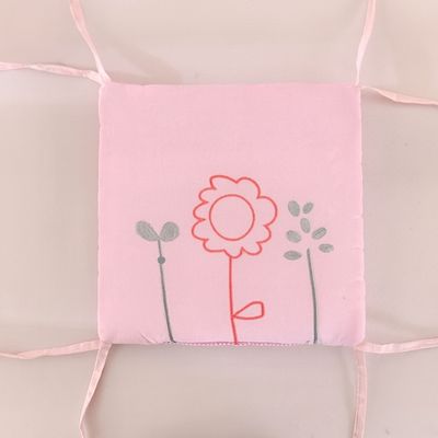 coussins tour de lit pour bebe coton doux brode rose