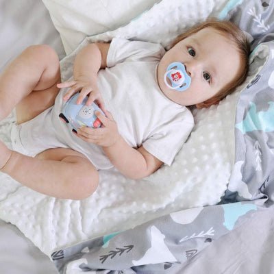 couverture-bébé  molletonnée grise grande chaude calin