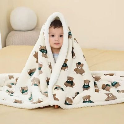 couverture-bebe-chaude et douce ourson