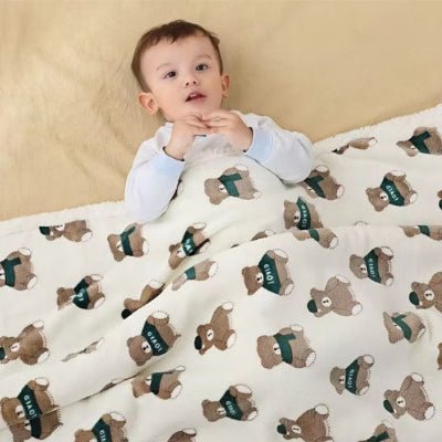 couverture-bebe-polaire chaude et douce ourson