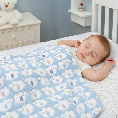 couverture bébé chaude hiver elephant bleu