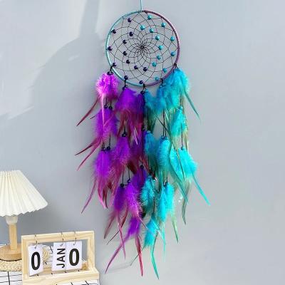 décoration-murale-originale-attrape-reve-violet-et-bleu