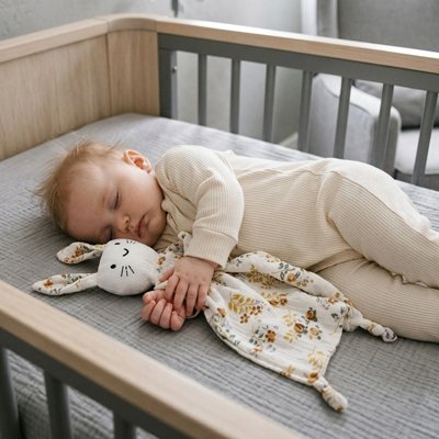 Doudou lapin apaise bébé