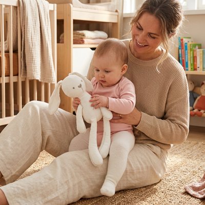 Doudou lapin blanc sans élément détachable