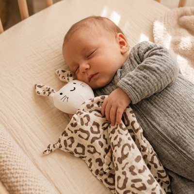 Doudou lapin utilisable dès la naissance