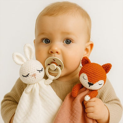 doudou bebe crochet texture sensorielle apaisante