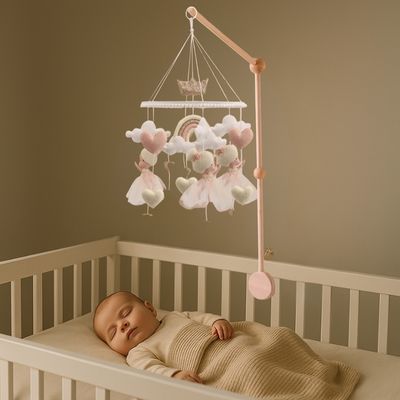 mobile bebe decoratif pour chambre de fille tons pastels