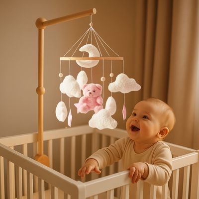 mobile_bebe_en_bois_avec_support_teddy_rose