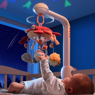 mobile musical bebe berceuses sons naturels et projection lumineuse