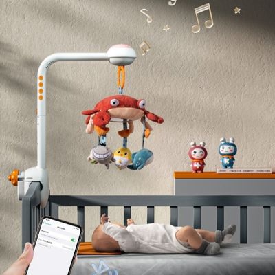 mobile musical bebe crabe etoile projection etoilee et berceuse douce