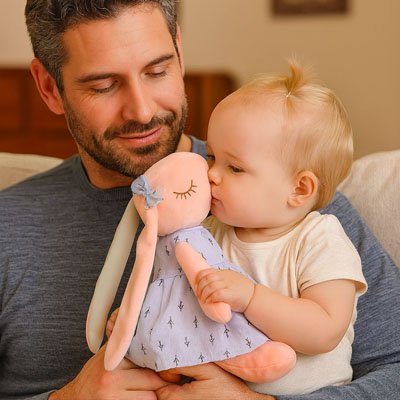 peluche lapin en coton pour bebe