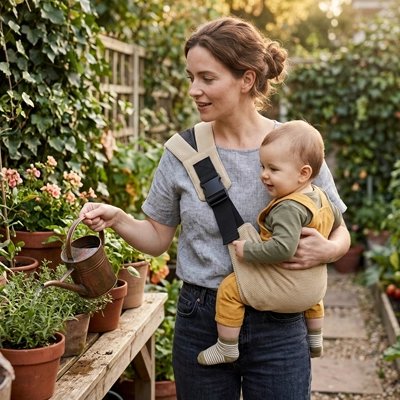 Porte bebe mains libre avec bébé