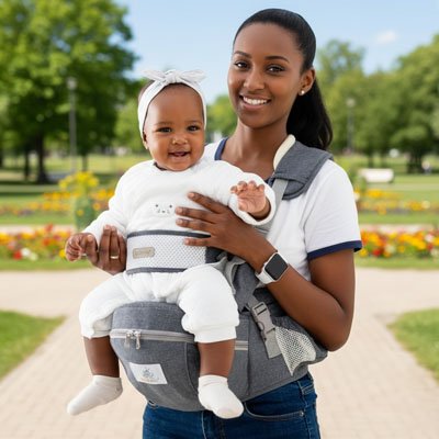 Porte bebe position assise pour éveil de bébé