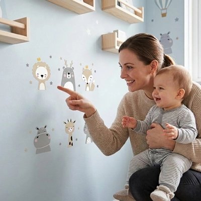 Stickers muraux bébé motifs animaux