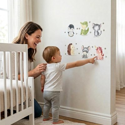 Stickers muraux enfant motif animaux