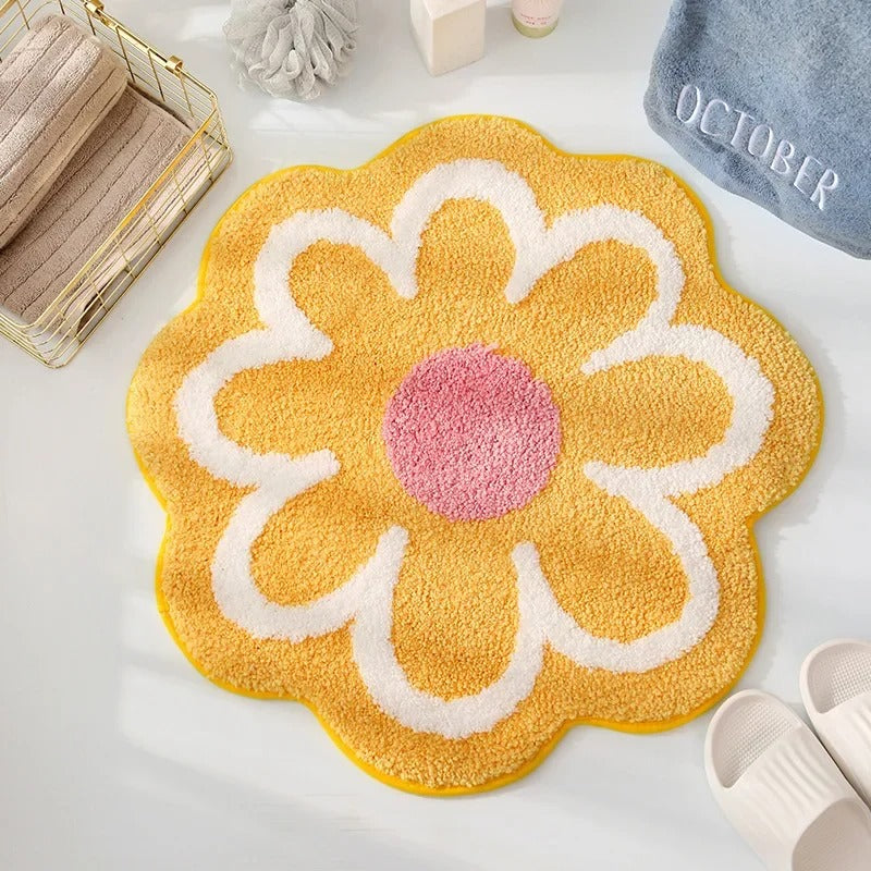 tapis-chambre-bebe-fleur-jaune-doux