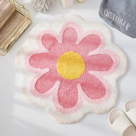 tapis-chambre-bebe-fleur-rose-doux