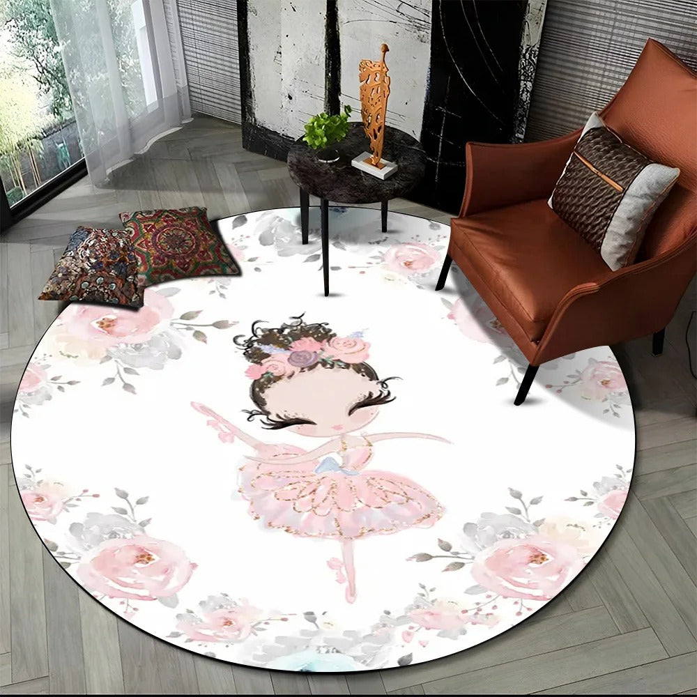 tapis-chambre-enfant-danseuse-rond-blanc