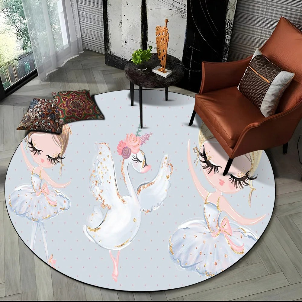 tapis-chambre-enfant-danseuse-rond-gris