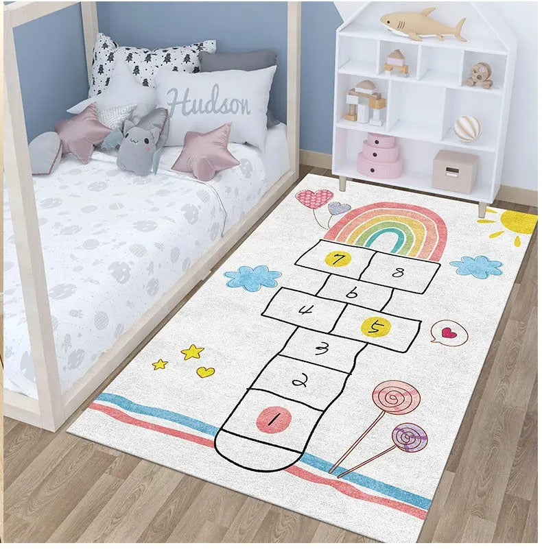 tapis-chambre-enfant-marelle-arcenciel-et-blanc