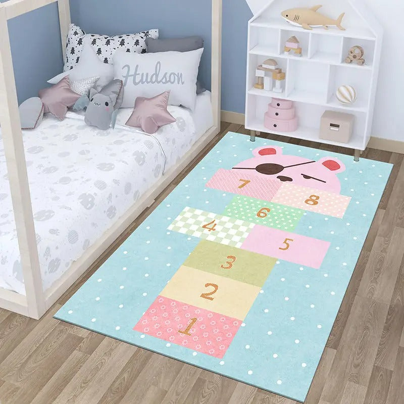 tapis-chambre-enfant-marelle-bleu-clair