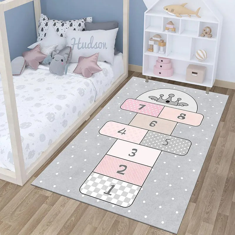 tapis-chambre-enfant-marelle-gris-et-rose