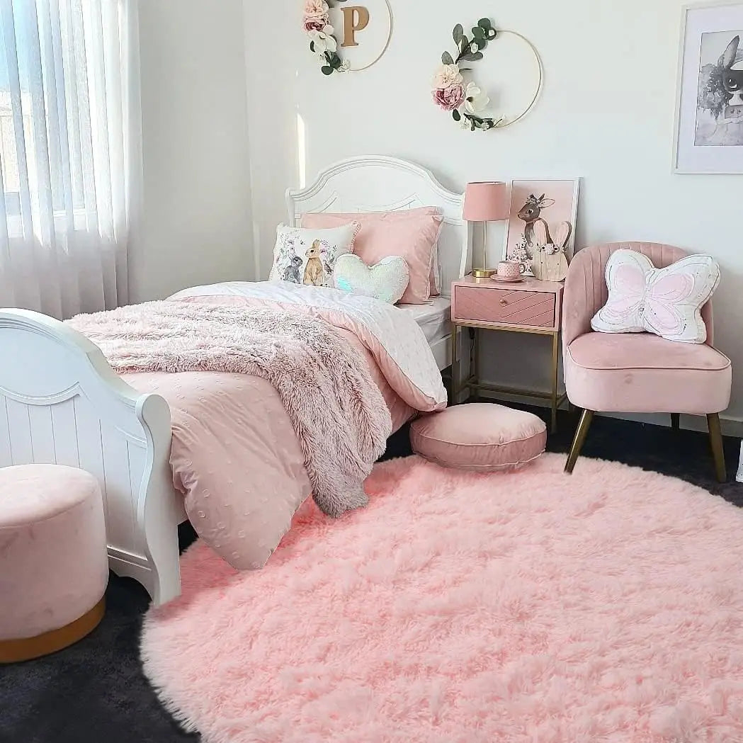 tapis-enfant-rond-chambre-rose