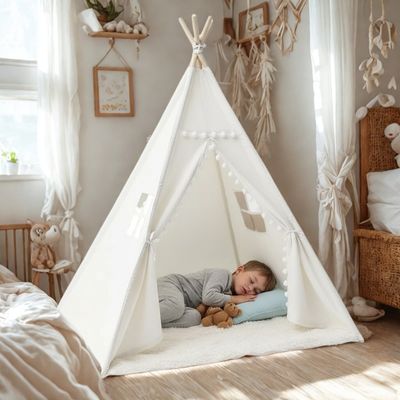 tipi-enfant-blanc-refuge-dans-la-chambre