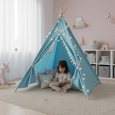 tipi-enfant-refuge-dans-la-chambre-bleu-baby-et-mum