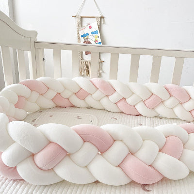 tresse-de-lit-bébé-rose-2m-premium-grande-qualite