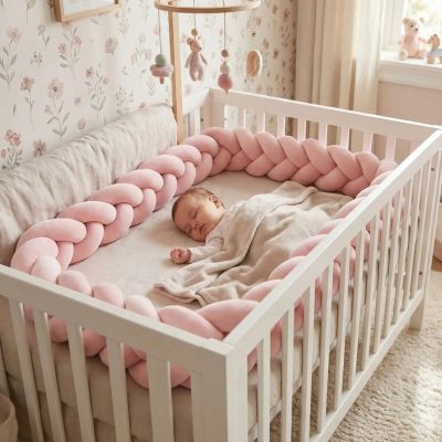 TRESSE DE LIT BEBE - ROSE POUDRE