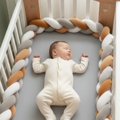 tresse-de-lit-camel-gris-blanc-avec-liens-de-fixation