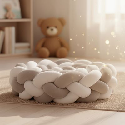 tresse-de-lit-gris-blanc-en-coton