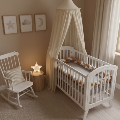 tresse-de-lit-protectrice-pour-bebe-camel-gris-blanc-en-tissu-doux-baby-et-mum