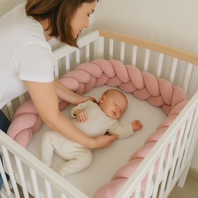 tresse_de_lit_bebe_en_coton_rose_poudre