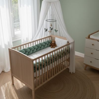 tresse de lit sauge déco tendance chambre bébé